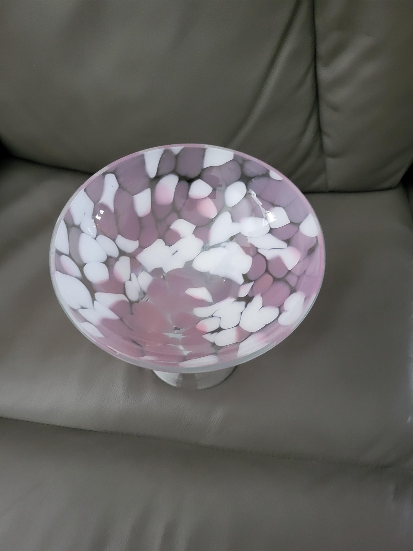 Morano style spiral based glass bowl