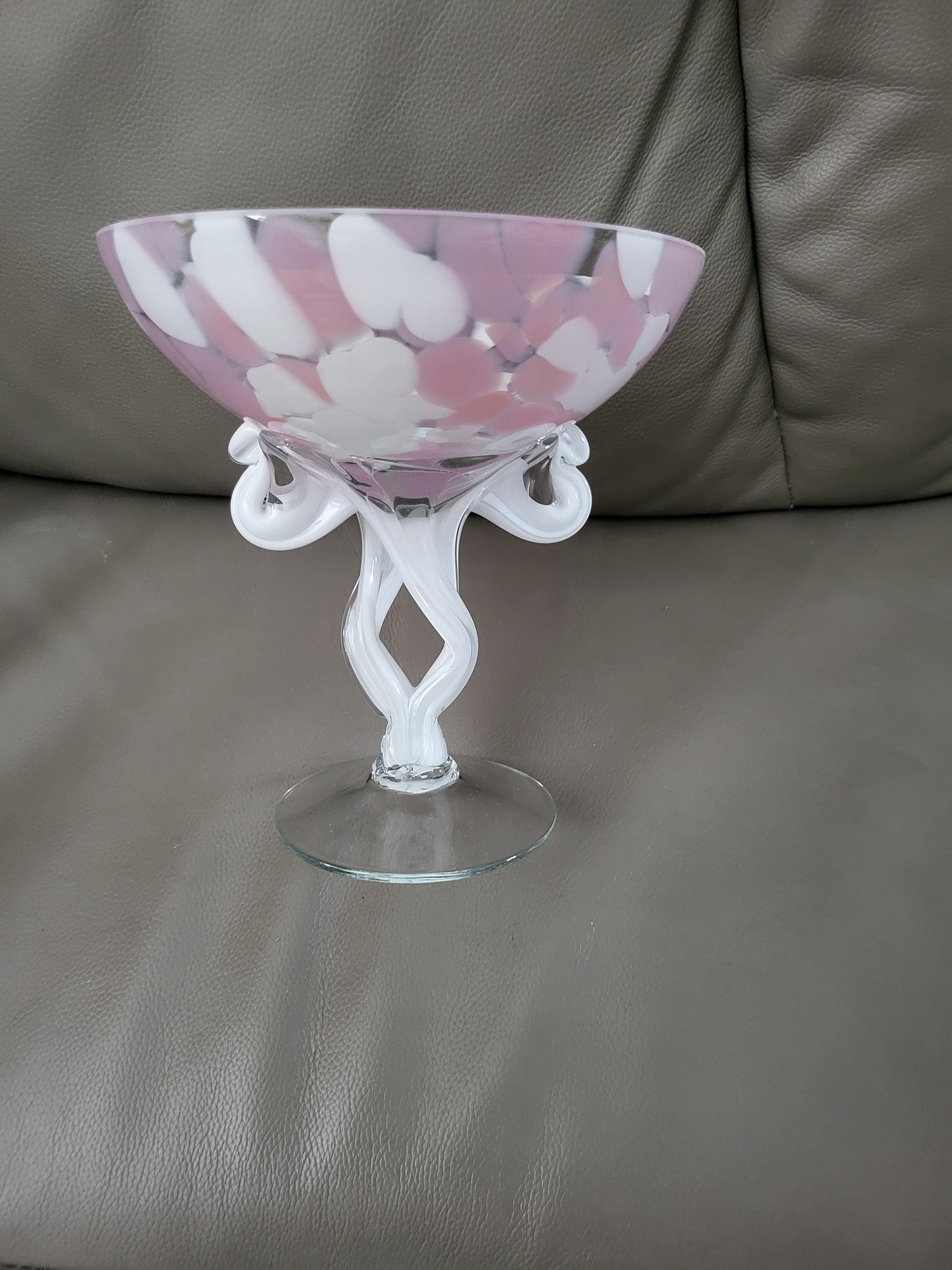 Morano style spiral based glass bowl