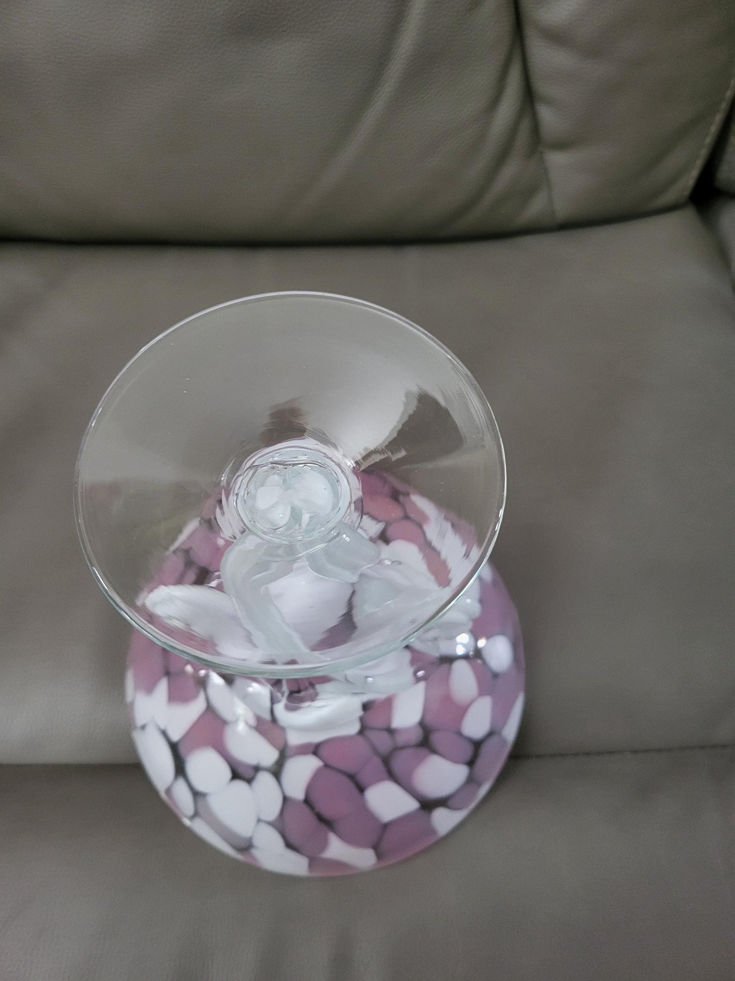 Morano style spiral based glass bowl